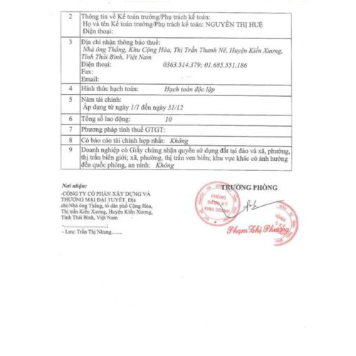 1. Giấy chứng nhận đăng ký kinh doanh