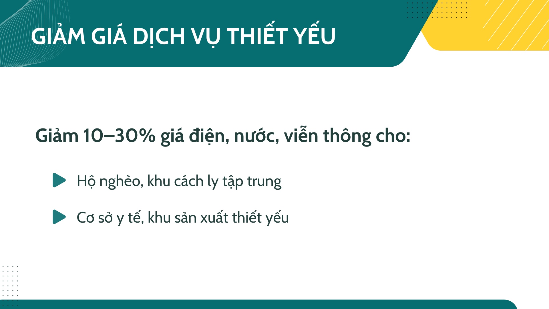 6. Giảm giá dịch vụ thiết yếu