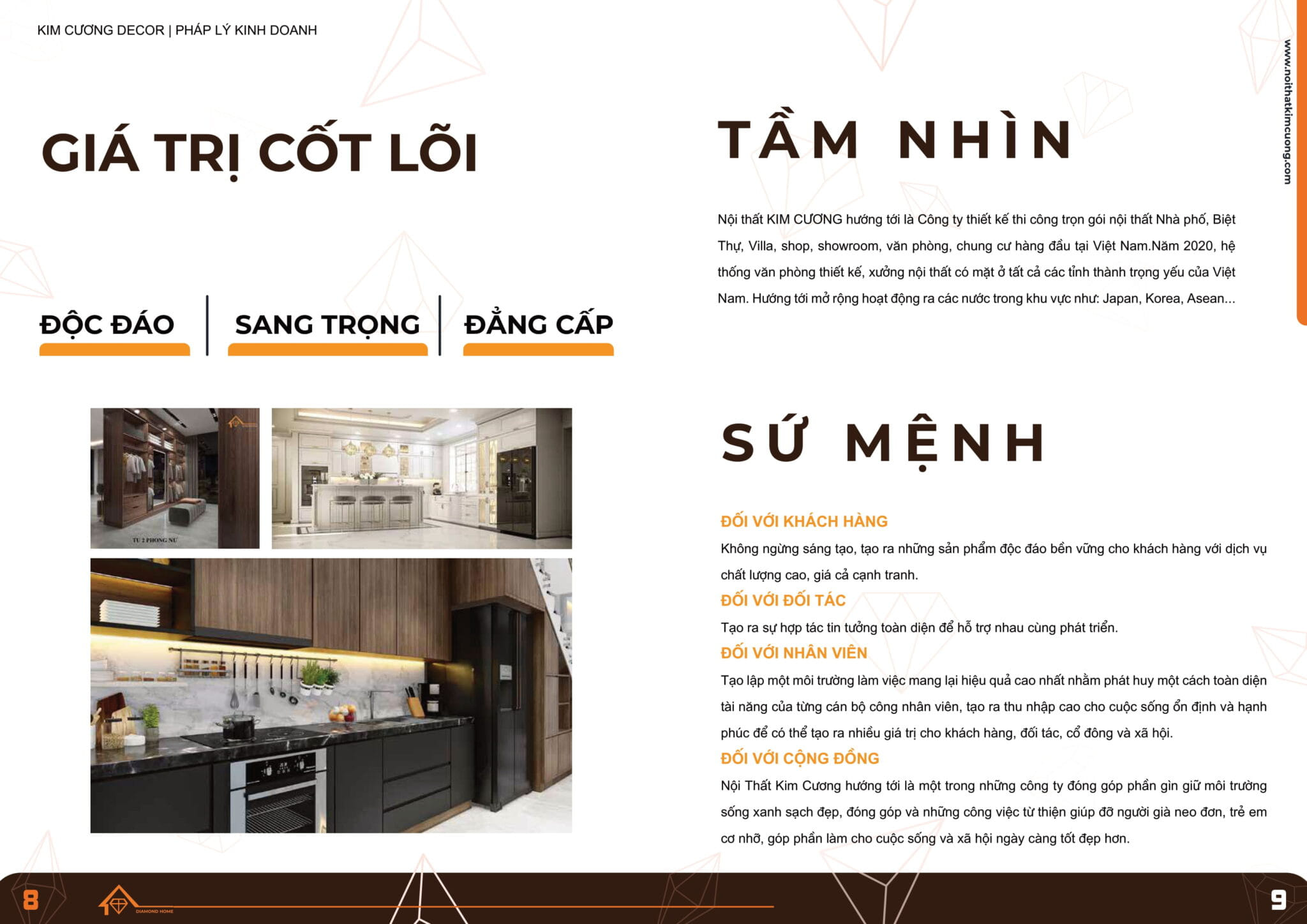 II. Giá trị cốt lõi - Tầm nhìn - Sứ mệnh