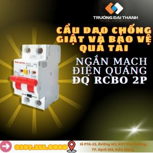 Cầu dao chống giật và bảo vệ quá tải, ngắn mạch Điện Quang ĐQ RCBO 2P (RCBO, 2 cực, 10A đến 63A, 6KA, 30mA)